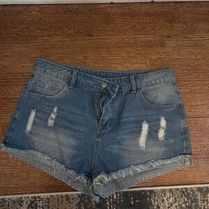 blue jean shorts